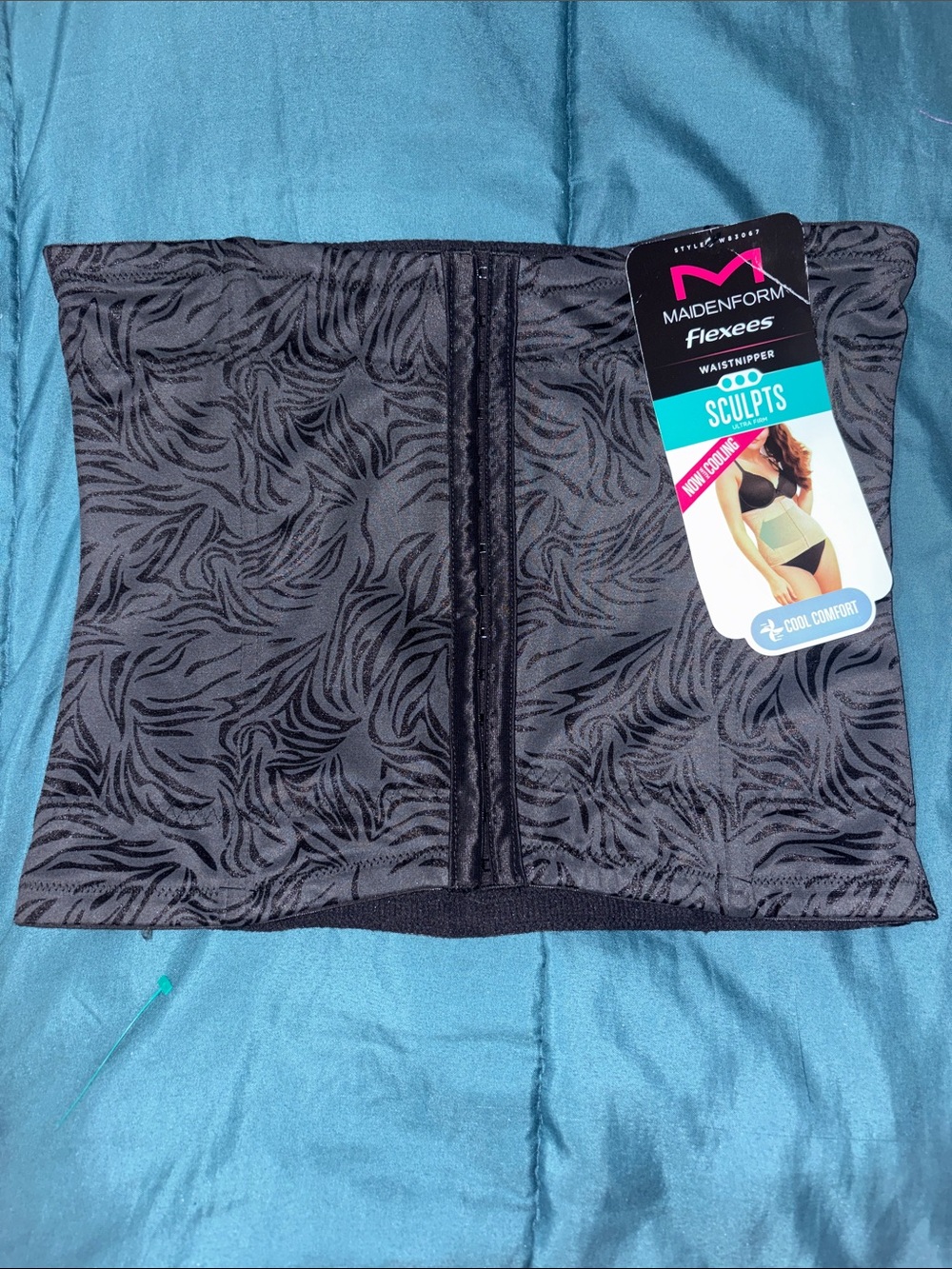 Maidenform Flexees Black Patterned Waistnipper Shape-wear - XL